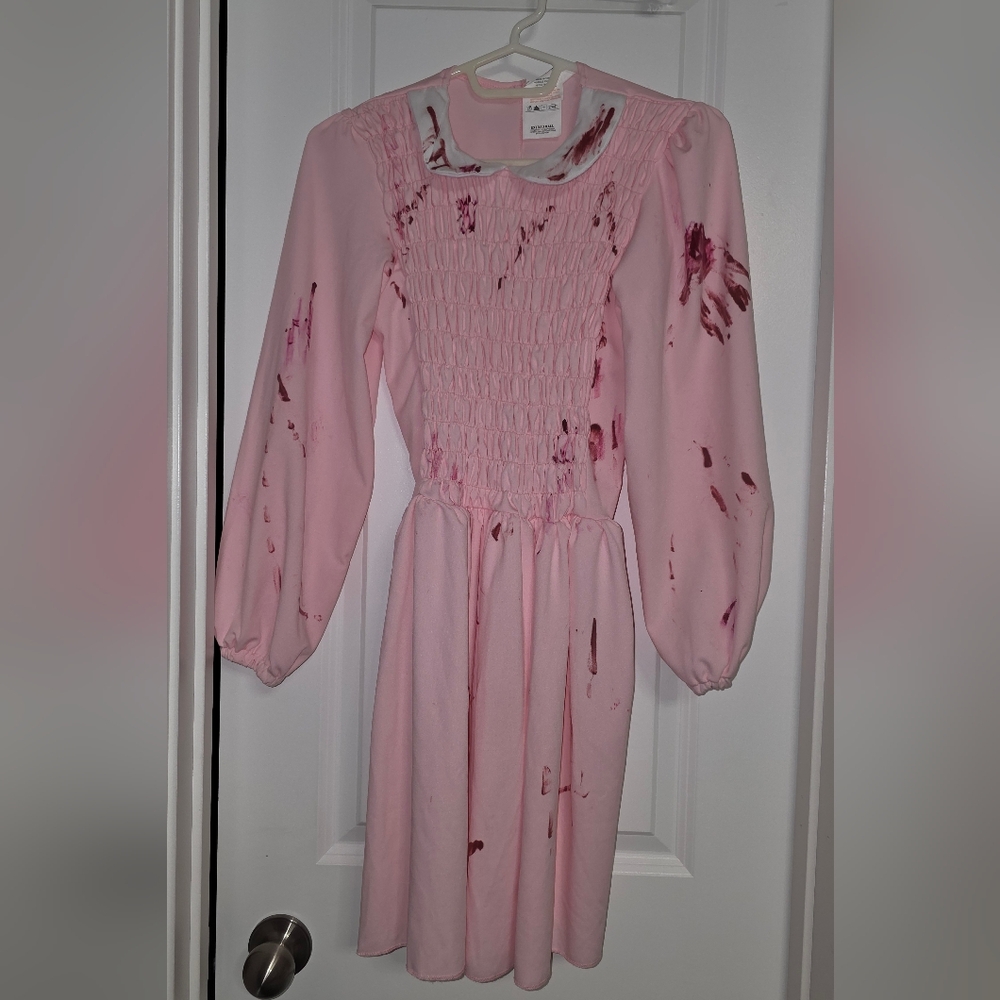 Rubie's Stranger Things Eleven W/ Fake Bl**d Splatter Long Sleeve Dress Only XS